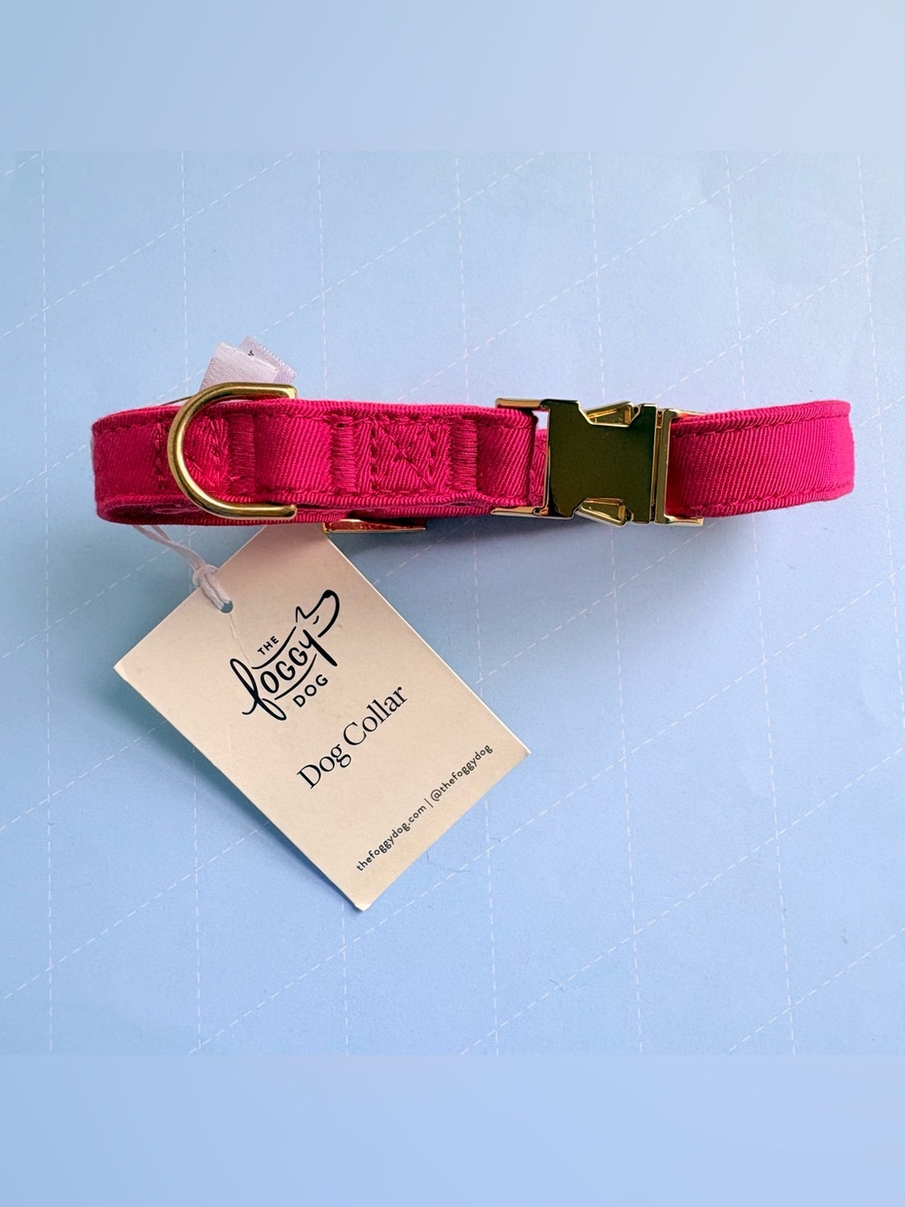 The Foggy Dog Pink Dog Collar Small Gold Hardware Pet preppy pup NEW w/ tags